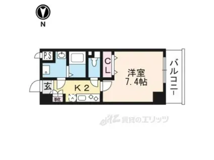 ベラジオ京都西大路ウエスト(1K/5階)の間取り写真