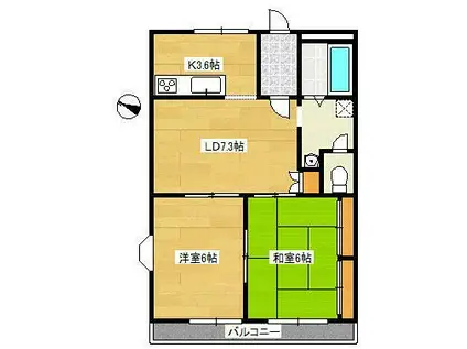 グローリメゾン原宿(2LDK/3階)の間取り写真