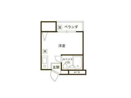 ハイツフローラル(ワンルーム/2階)の間取り写真