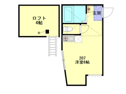 サンノーブル横須賀(ワンルーム/2階)の間取り写真
