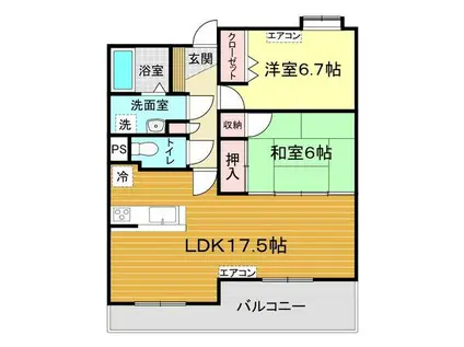 エルベノームくら(2LDK/2階)の間取り写真