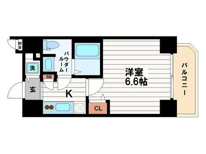 スワンズシティ堺筋本町(1K/2階)の間取り写真