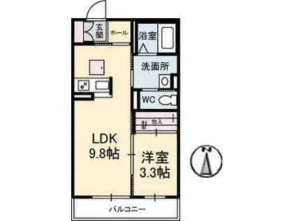シャーメゾンシャトー(1LDK/1階)の間取り写真