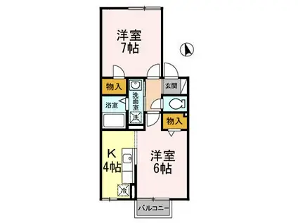 セジュール252(2K/1階)の間取り写真