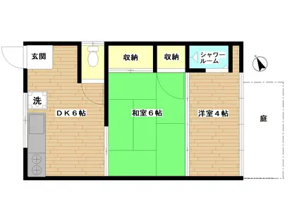 東京メトロ副都心線 雑司が谷駅(東京メトロ) 徒歩8分 1階建 築69年(2DK/1階)の間取り写真