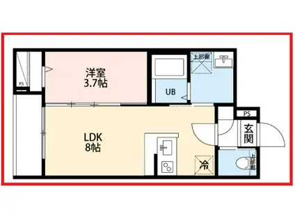 エムズ アパートメント(1LDK/2階)の間取り写真
