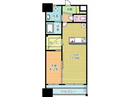 ギャラン竪町(1LDK/13階)の間取り写真