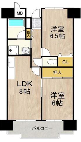 友井グレイス(2LDK/2階)の間取り写真
