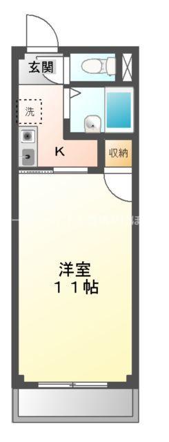 GRAND SOLEIL(1K/2階)の間取り写真