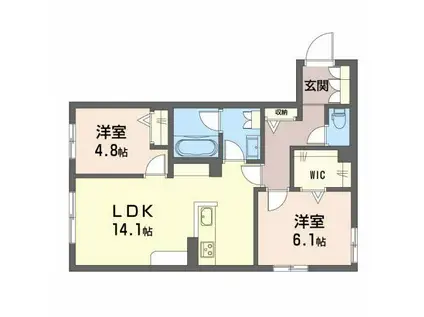 グリーンガーデン東雲(2LDK/1階)の間取り写真