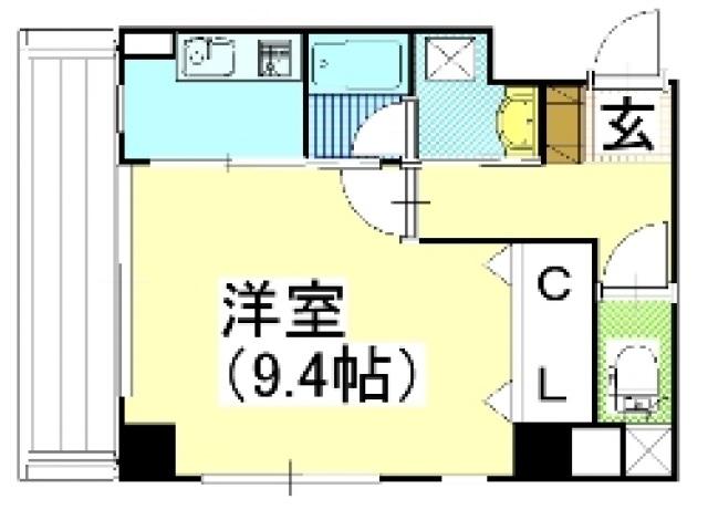 リヴィエールヴェルト(1K/4階)の間取り写真