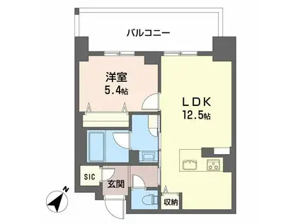 リビエラ グラン 新梅田(1LDK/10階)の間取り写真