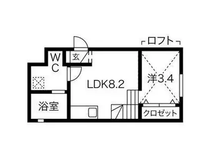 PRENDRE筒井(1LDK/1階)の間取り写真