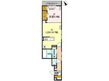 ル トレフル(1LDK/2階)の間取り写真