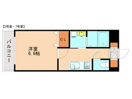 アールグランデ和白丘(1K/1階)の間取り写真