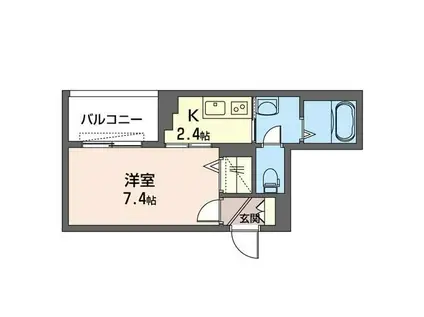 グラース八重咲(1K/3階)の間取り写真