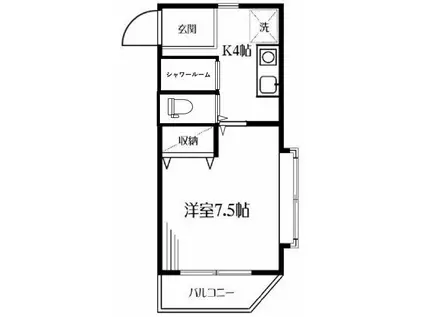 メゾンドAII(1K/2階)の間取り写真