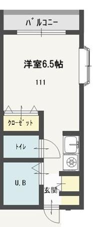 プランドール三郷(ワンルーム/1階)の間取り写真