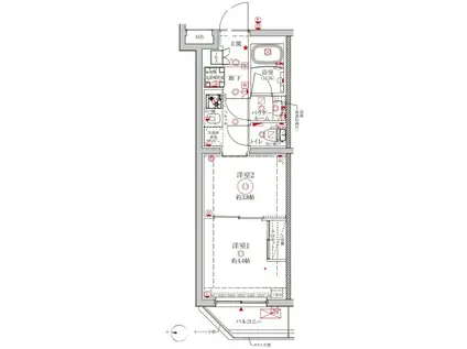 クレイシアIDZ大泉学園(2K/3階)の間取り写真