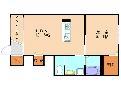 シャインハート(1LDK/1階)の間取り写真