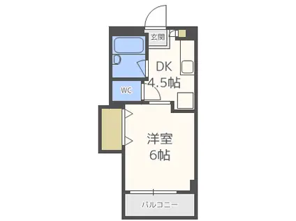 神屋ハイツ(1K/1階)の間取り写真