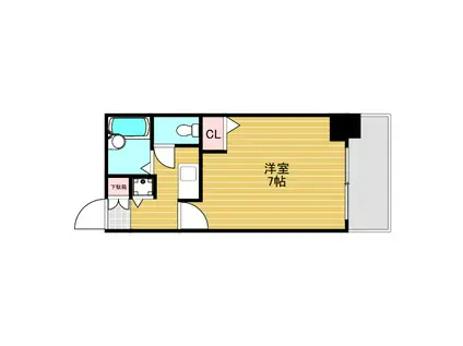 リーガル新大阪III(1K/4階)の間取り写真