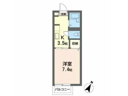 コーポエミネンス(1K/2階)の間取り写真