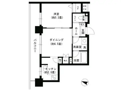 ハーモニーテラス梅田III(1K/1階)の間取り写真