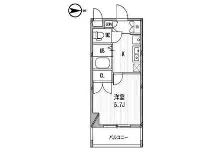 スペーシア高円寺I(1K/9階)の間取り写真