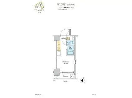 TOMORE田端(ワンルーム/6階)の間取り写真