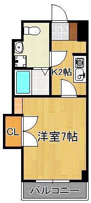 メゾンブリアント(1K/3階)の間取り写真