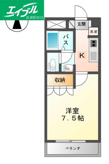 グリーンパレスIII(1K/1階)の間取り写真