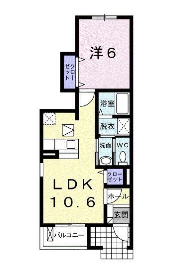 グリシーナ(1LDK/1階)の間取り写真