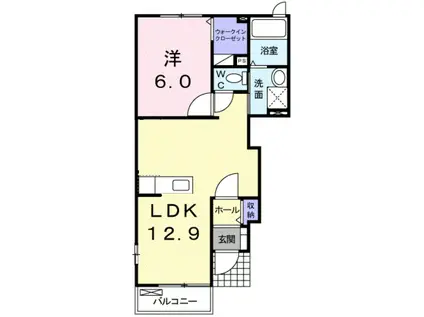 アウローラ(1LDK/1階)の間取り写真