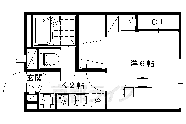 レオパレスKIRARA(1K/2階)の間取り写真