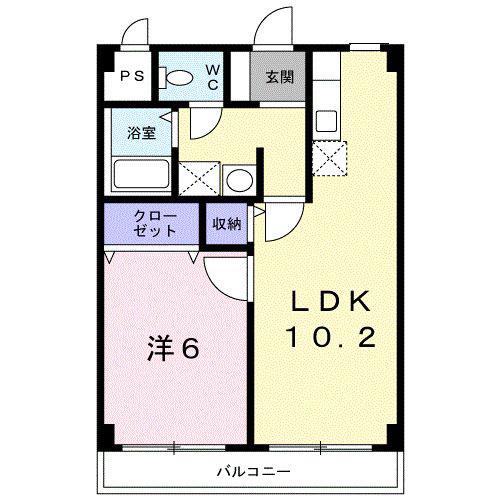 エトワール(1LDK/2階)の間取り写真