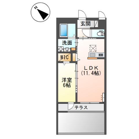 泉大津市千原町アパート(1LDK/1階)の間取り写真
