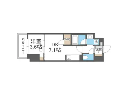 アーバネックス天満橋FRONT(1DK/3階)の間取り写真