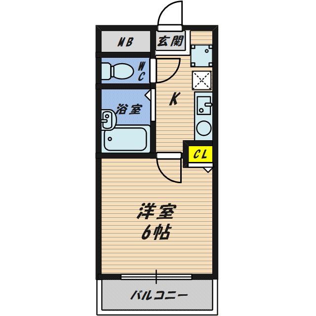 エストマーレ鶴見二番館(1K/1階)の間取り写真