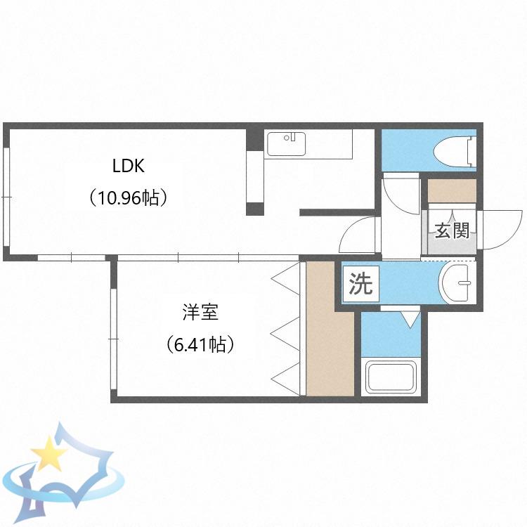THE RESIDENCE PARK YAMAHANA(1LDK/3階)の間取り写真