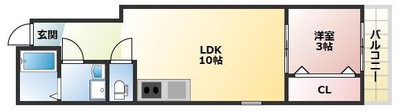 LUMINART明石(1LDK/3階)の間取り写真
