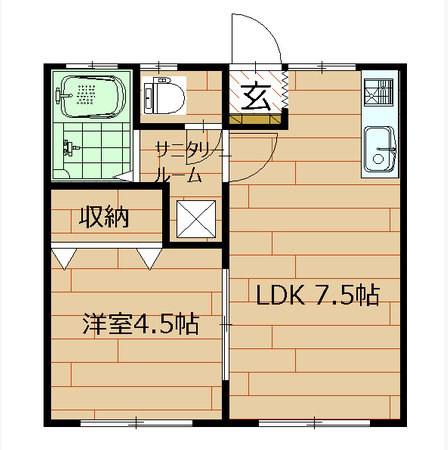 SUNMALL高島(1LDK/2階)の間取り写真