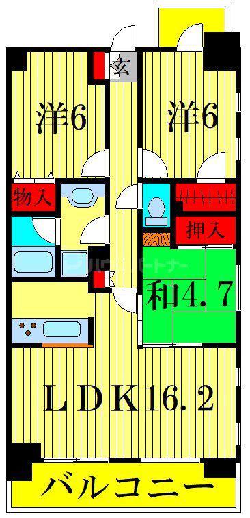 レクシオ金町(3LDK/6階)の間取り写真
