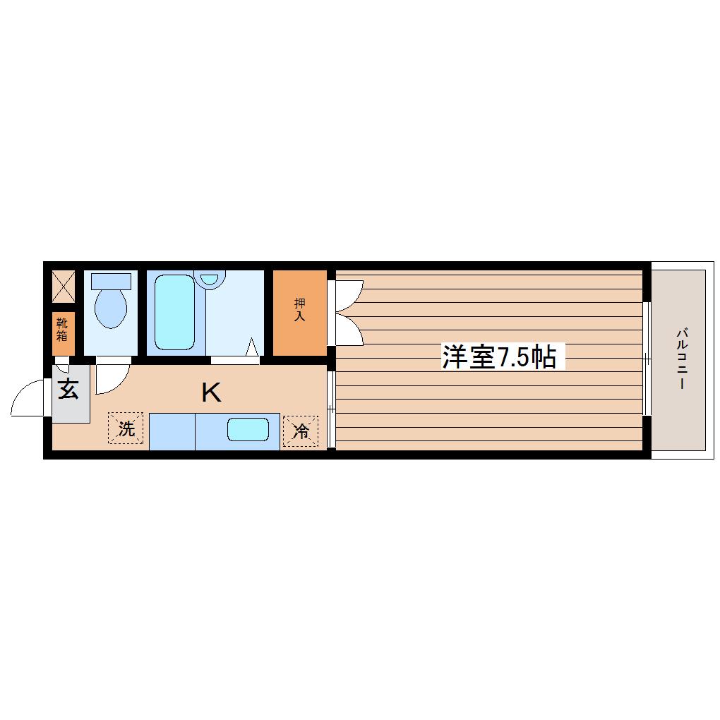 第3レジュエール(1K/1階)の間取り写真