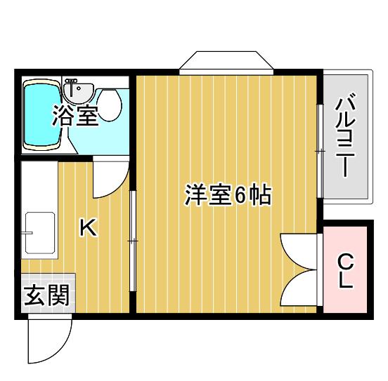 ホワイトハイツ(1K/1階)の間取り写真
