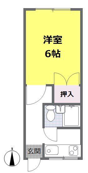コーポ伊藤(1K/1階)の間取り写真