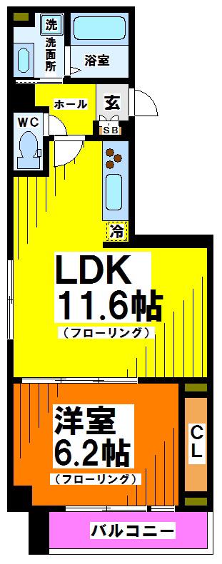 GRAN CLASS(1LDK/5階)の間取り写真