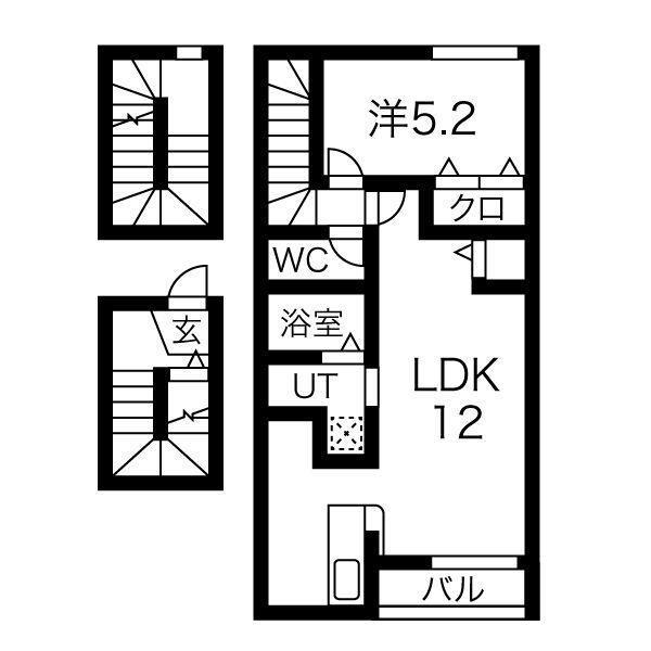 スカイヴィレッジ盛南II(1LDK/3階)の間取り写真