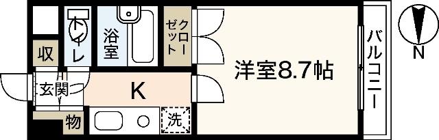 3RD IKEMOTO(1K/4階)の間取り写真