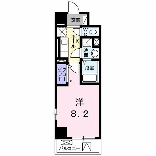 アステール(1K/2階)の間取り写真